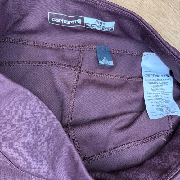 Carhartt Fitted Leggings Women’s Small Burgundy Plum Side Pockets Workwear - Picture 7 of 9
